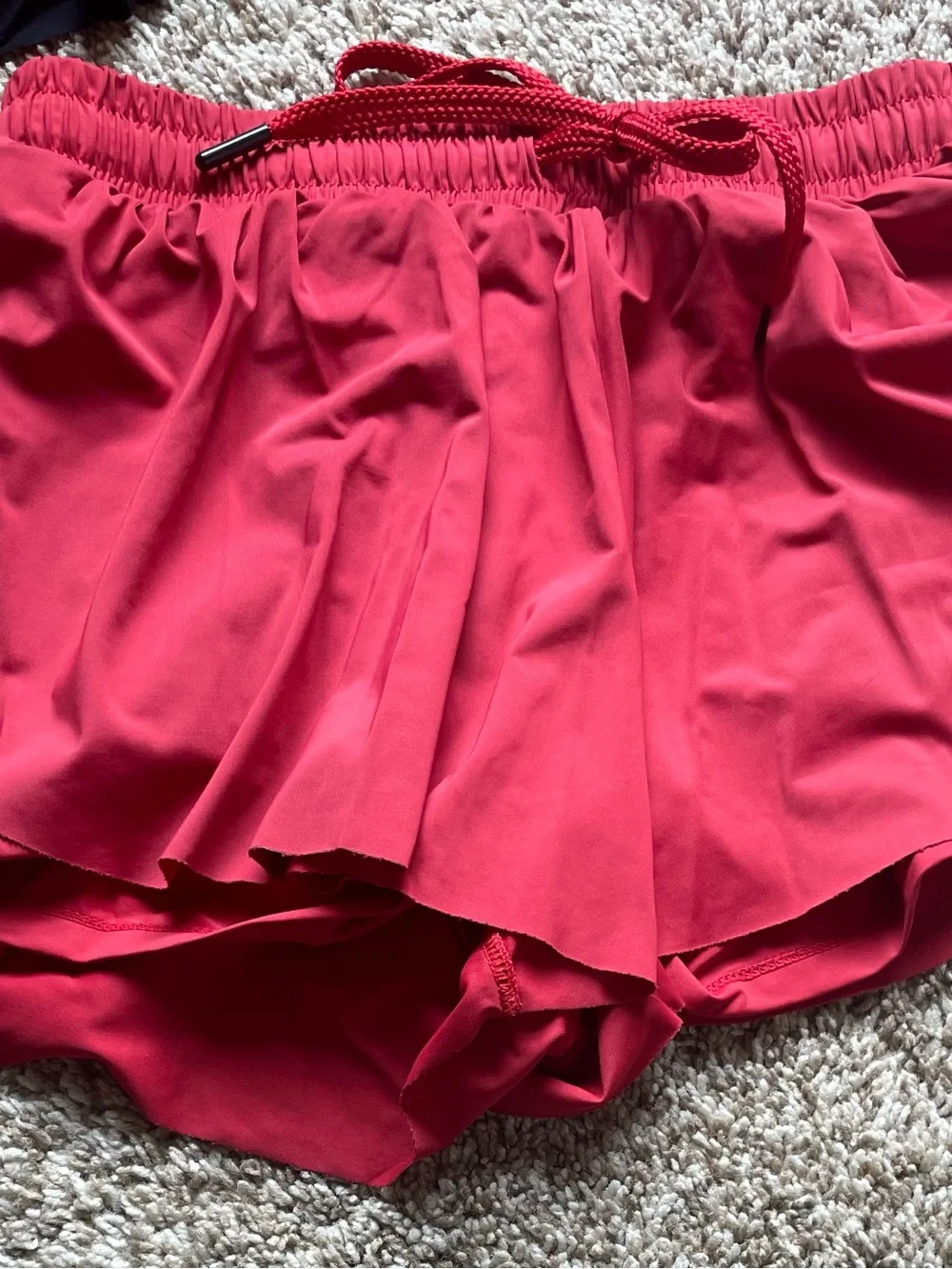 Girls butterfly  Active Shorts - Red, white and black.